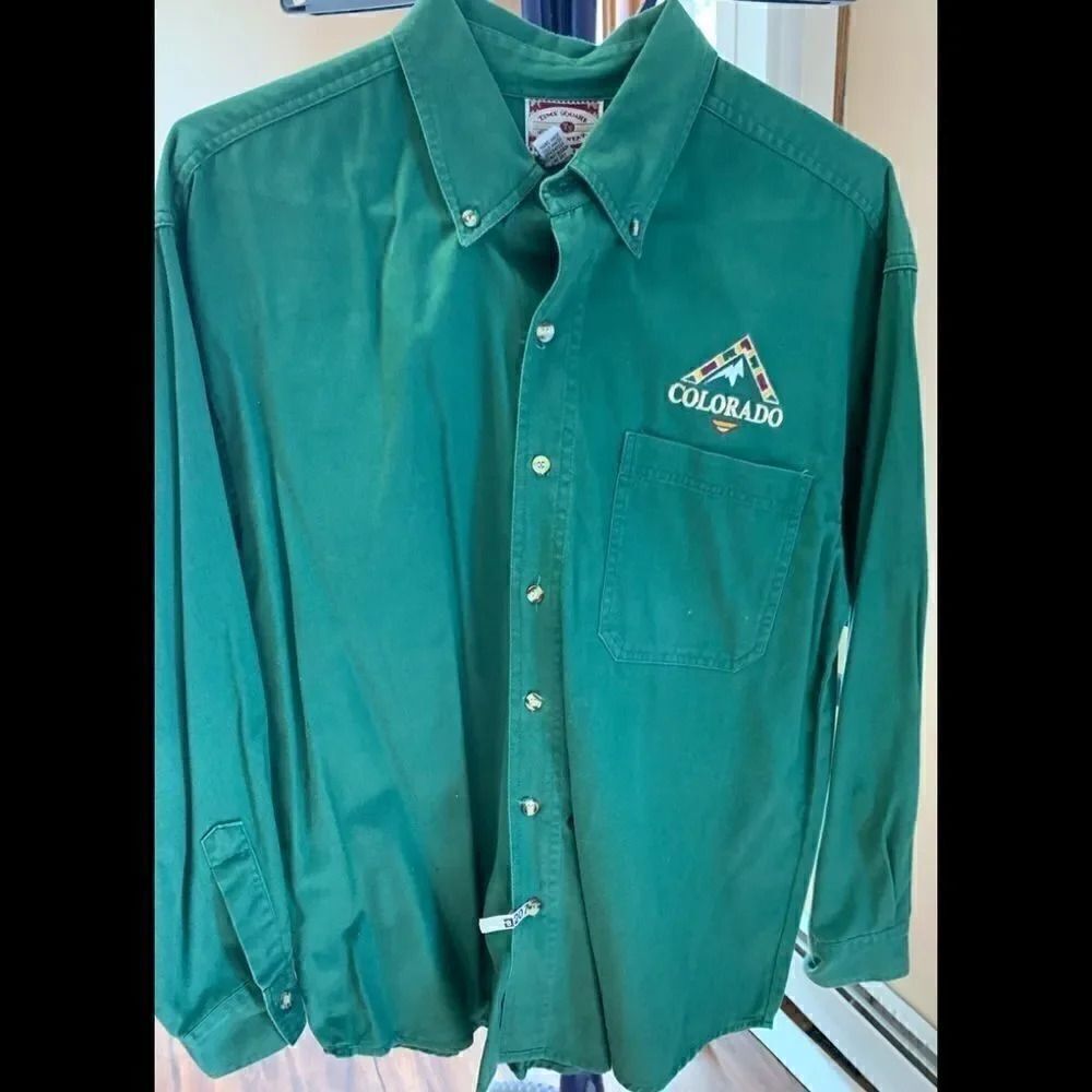 Long Sleeved Green Embroidered Colorado Shirt #MB1